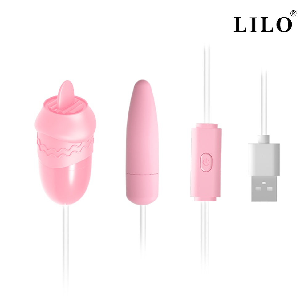 Vibrador Duplo Bullet e Estimulador de Clitóris com Linguinha na cor Rosa com 12 Modos de Vibração - Imagem 2