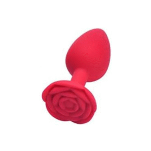 Plug Anal em Silicone Formato de Rosa Tamanho Vermelho Confortavel Discreto - Tamanho P