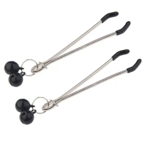 Prendedor de Mamilo Com Adorno em Metal na cor Preta - Sexy Import