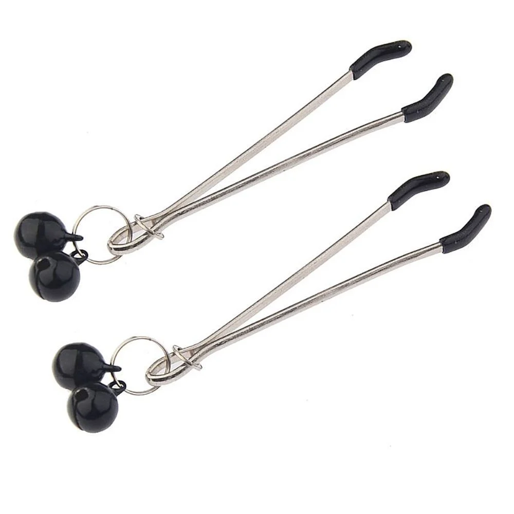 Prendedor de Mamilo Com Adorno em Metal na cor Preta - Sexy Import