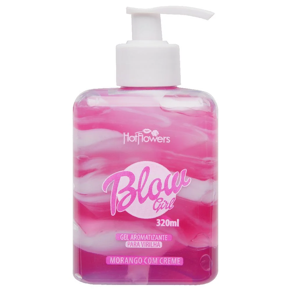 Creme Hidratante Beijável para Virilha 320ml Hot Flowers - BLOW GIRL MORANGO COM CREME