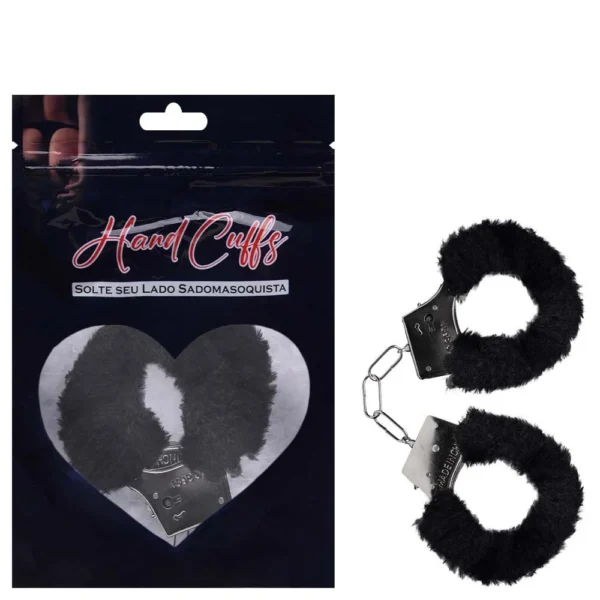 ALGEMAS DO AMOR METAL COM PELÚCIA SEXY IMPORT PRETO - Imagem 2