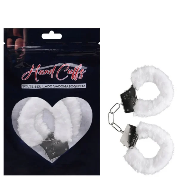 ALGEMAS DO AMOR METAL COM PELÚCIA SEXY IMPORT BRANCO - Imagem 2