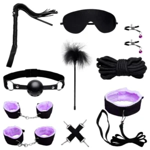 Kit Sado com 10 Itens na cor Preta e Lilás - Sexy Import