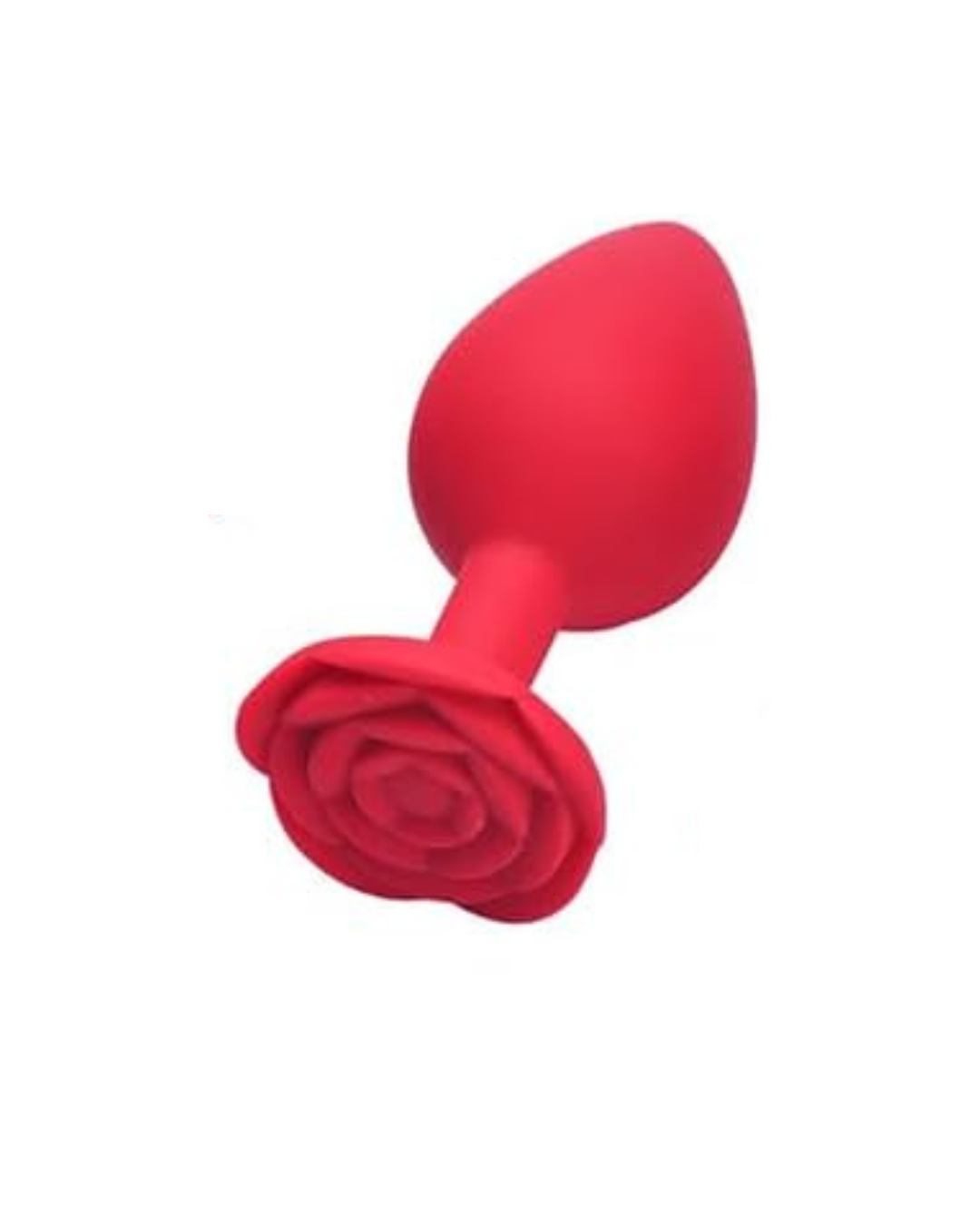 Plug Anal em Silicone Formato de Rosa Tamanho Vermelho Confortavel Discreto - Tamanho M
