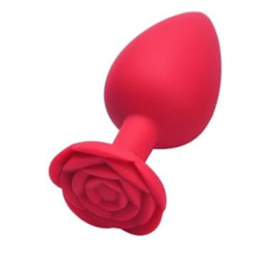 Plug Anal em Silicone Formato de Rosa Tamanho Vermelho Confortavel Discreto - Tamanho G