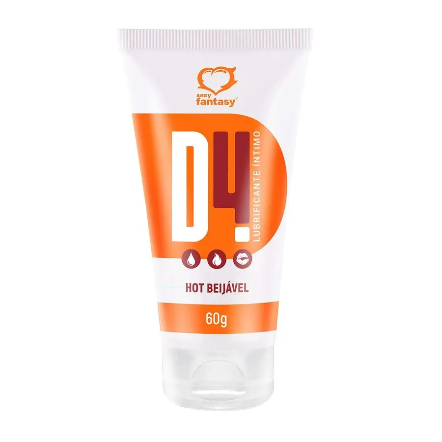 Lubrificante Térmico Beijável D4 Hot 60g Sexy Fantasy - LARANJA
