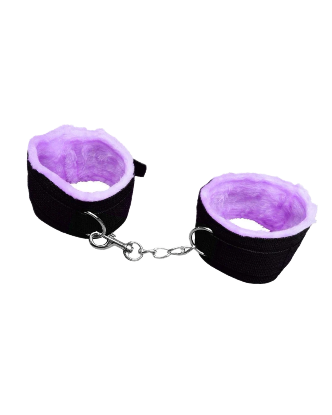 Algema em Couro Sintético e Pelúcia na cor Preta e Lilás - Sexy Import