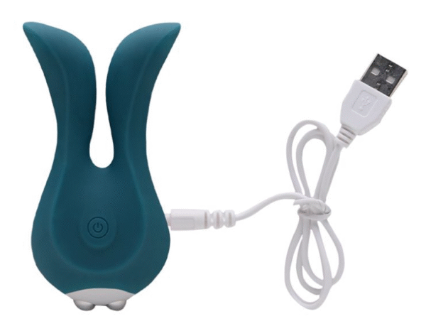 Vibrador para Dupla Penetração em Formato de Orelha de Coelho na cor Verde com 10 Modos de Vibração - Imagem 3