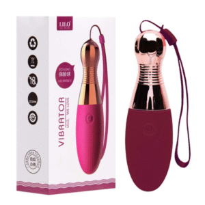 Vibrador em Formato de Pino de Boliche na cor Vinho com 10 Modos de Vibração