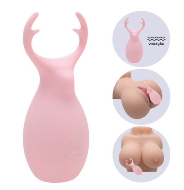 Mini Vibrador em Formato de Veado na cor Rosa com 10 Modos de Vibração - DEER - Imagem 7