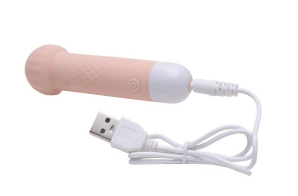Mini Vibrador em Formato de Cogumelo na cor Bege com 10 Modos de Vibração - Imagem 3