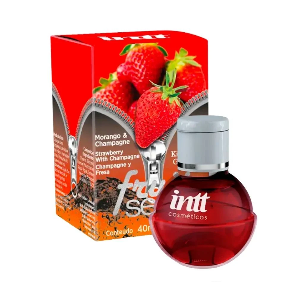 Gel Térmico Beijável Unissex 40g Intt FRUIT SEXY MORANGO COM CHAMPANHE