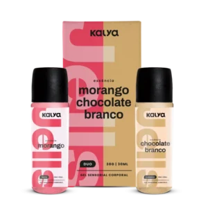 Gel Térmico Beijável 15ml (cada) Kalya JELLS HOT DUO MORANGO E CHOCOLATE BRANCO