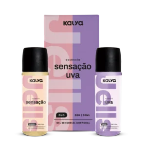 Gel Térmico Beijável 15ml (cada) Kalya JELLS HOT DUO SENSAÇÃO E UVA