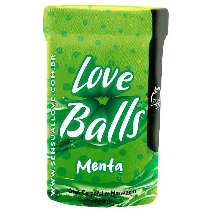 Bolinhas Lubrificantes Beijáveis Love Balls 2 unidades Sensual Love MENTA