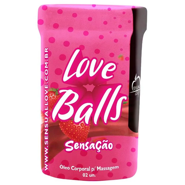 Bolinhas Lubrificantes Beijáveis Love Balls 2 unidades Sensual Love SENSAÇÃO