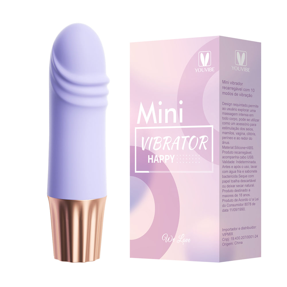 MINI VIBRADOR HAPPY RECARREGÁVEL COM 10 MODOS DE VIBRAÇÃO - YOUVIBE