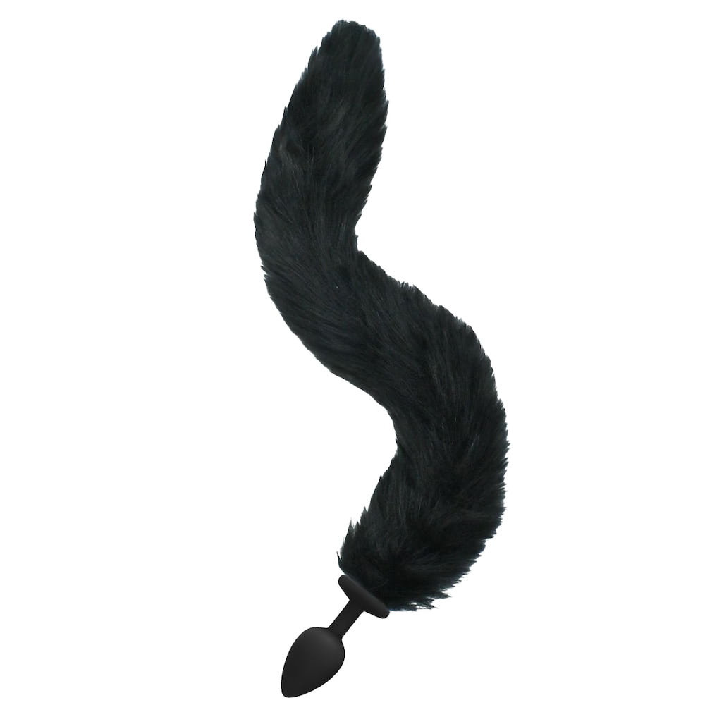 Plug Anal Silicone com Rabo Raposa - Tamanho P - Preto
