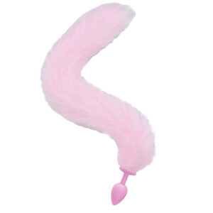Plug Anal Silicone com Rabo Raposa - Tamanho P - Rosa