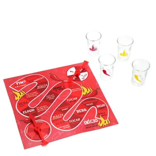 Jogo de Tabuleiro com Roletas e Copos de Shot - PIMENTA - Imagem 2