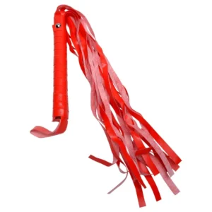 Chicote com 50cm de Couro Sintético na cor Vermelha - Sexy Import