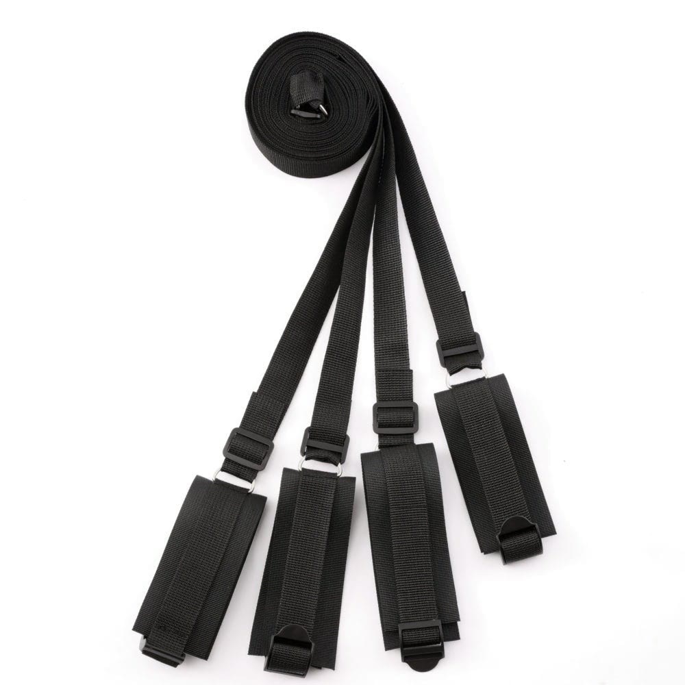 Separador com Algema e Tornozeleira em Couro Sintético Para Cama na cor Preta - Imagem 7