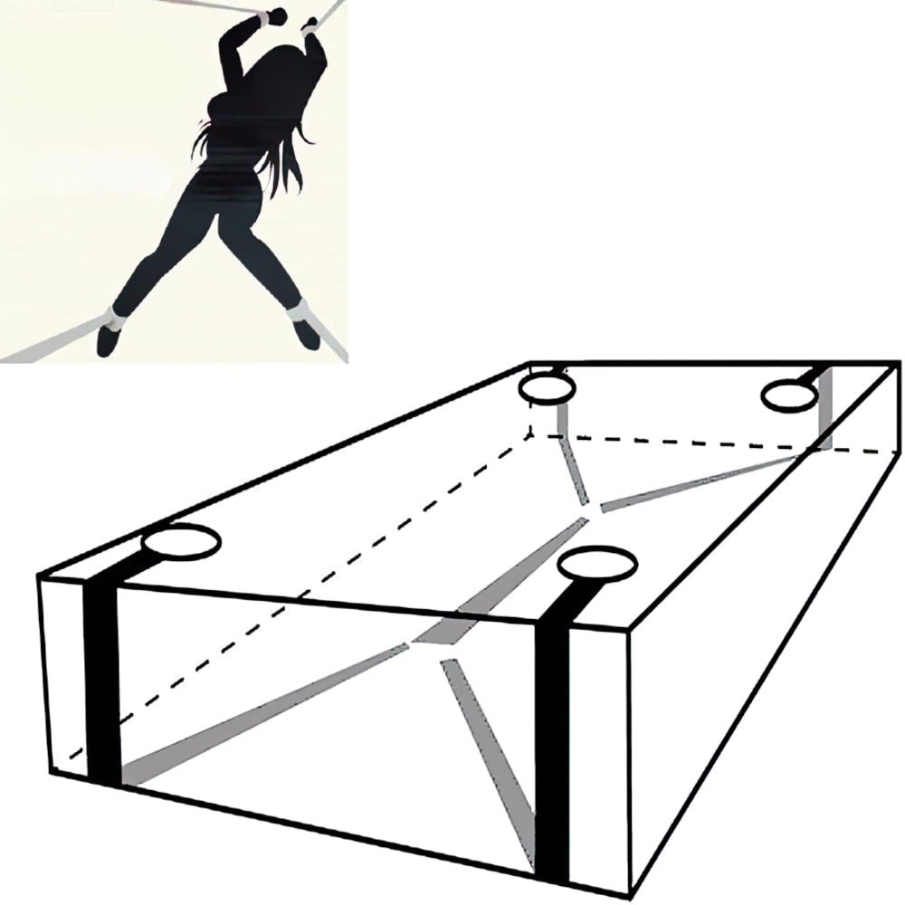 Separador com Algema e Tornozeleira em Couro Sintético Para Cama na cor Preta - Imagem 8