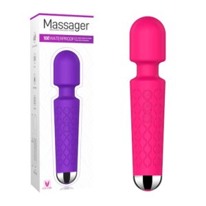 Vibrador Varinha Mágica na cor Pink com 20 Modos de Vibração e 8 Níveis de Velocidade