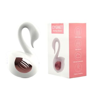 Estimulador de Clitóris em Formato de Cisne na cor Branca com 10 Modos de Vibração e 10 Modos de Pulsação