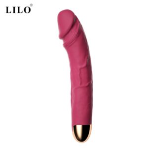 Vibrador Rotativo Ponto G em Formato de Pênis na cor Rosa com 10 Modos de Vibração e 10 Modos de Rotação