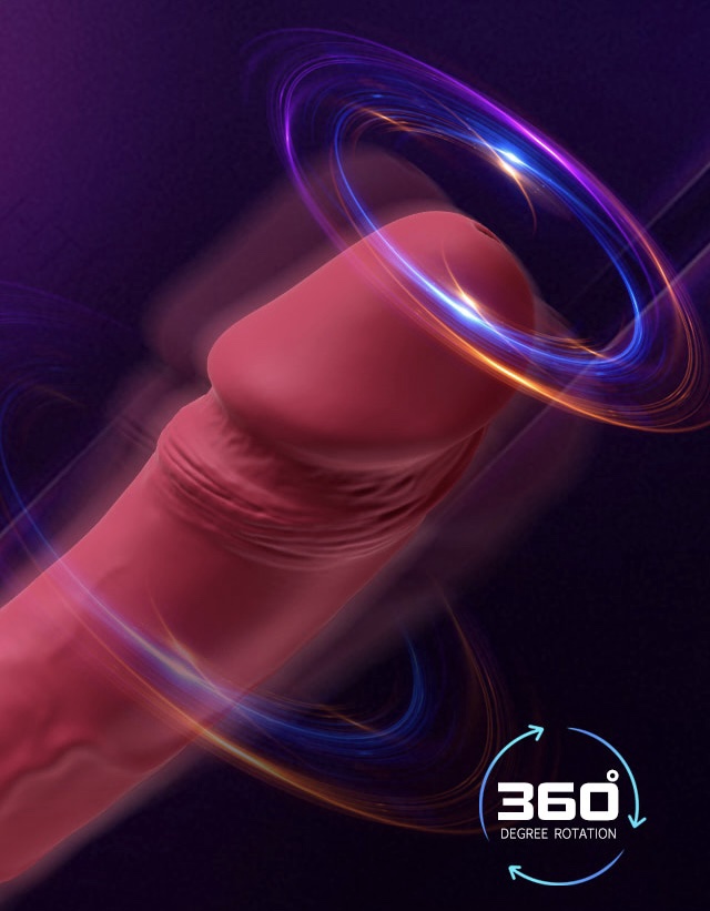 Vibrador Rotativo Ponto G em Formato de Pênis na cor Rosa com 10 Modos de Vibração e 10 Modos de Rotação - Imagem 3