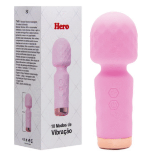 Mini Varinha Mágica na cor Rosa com 10 Modos de Vibração - HERO