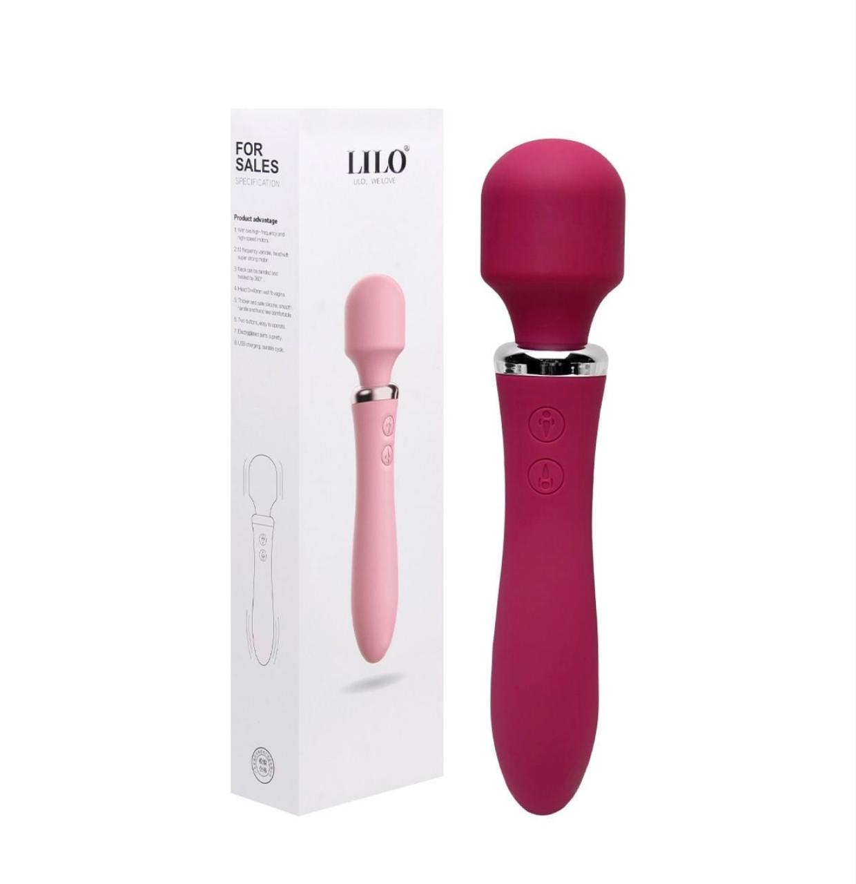 Vibrador Varinha Mágica na cor Vinho com 10 Modos de Vibração