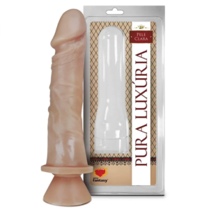 Prótese Realística Maciça com Ventosa na cor Bege - 18,4 X 4cm