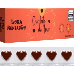 Chocolate do Amor Unissex 5 Unidades 25g Cada - SABOR CEREJA