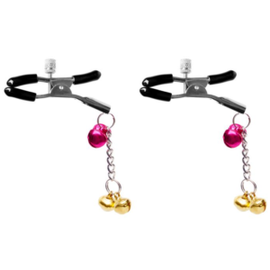 Prendedor de Mamilo com Adorno em Metal na cor Rosa e Dourado