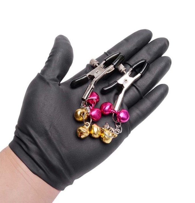 Prendedor de Mamilo com Adorno em Metal na cor Rosa e Dourado - Imagem 2