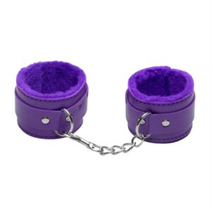 Algema em Couro Sintético e Pelúcia na cor Roxa