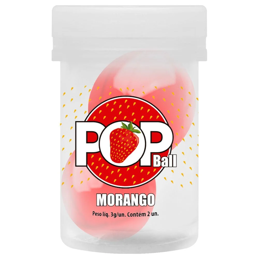 POP BALL BOLINHA LUBRIFICANTE MORANGO SENSUAL LOVE