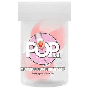 POP BALL BOLINHA LUBRIFICANTE MORANGO COM CHAMPANHE SENSUAL LOVE